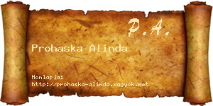 Prohaska Alinda névjegykártya